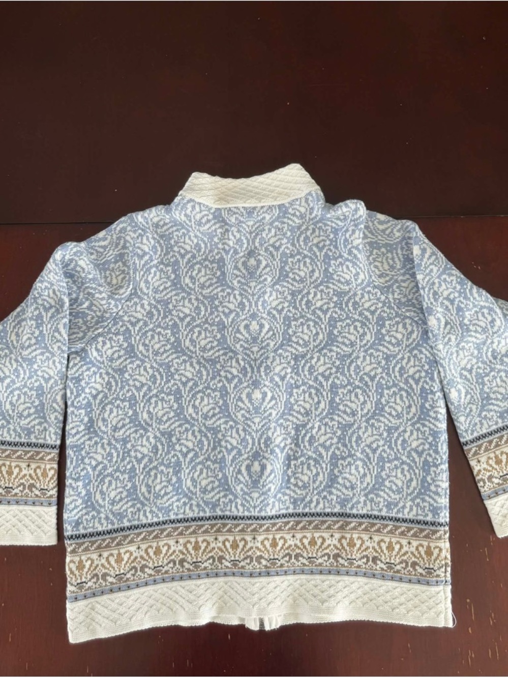 Nordic Scandinavian Zip-Front Women’s Sweater Jacket Apres Ski Quite Luxury Chic - Picture 3 of 3
